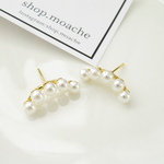【S925ピアス】2個入り（1ペア）5連パールピアス♡18Kコーティング