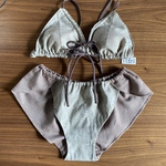 ゆるブラ&立体ふんどしパンツ 上下セット　フリーサイズ　綿ブラジャー　綿ショーツ　温活