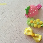 春のヘアクリップ３点セット☆春色☆いちご