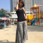 マヤパンツ M スウェット グレー サークルプリント