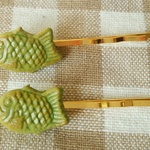 ＊再販8＊　【ヘアピン】たい焼き(抹茶)×左向き