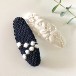 《6㎝オーバル型》ミナペルホネンஐ 刺繍のパッチンピン 2点セット 