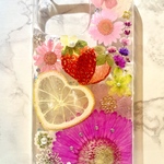 iPhoneケース､iPhoneカバー､押し花ケース､スマホケース､押しフルーツ､押し花､押し花カバー､スマホカバー､押しフルーツケース､押しフルーツカバー､Android ハートレモン リング付き 