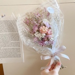 ドライフラワー ブーケ 4♡ ホワイト ピンク かすみ草 スワッグ ミニブーケ スターチス プレゼント 花束 ラッピング