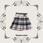 再販【送料無料】ベージュ×黒チェックプリーツスカート【ブライス】【リカちゃん】【ブライスアウトフィット】【リカちゃん服】