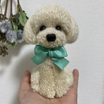 動物ぽんぽん　トイプードル   クリーム色（鼻ボタンタイプ）