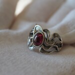 ロードライトガーネット８　　S925　Ripples　Design ring
