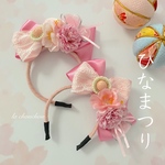 ひなまつり＊桃色カチューシャ♡ひな祭り♡お雛様♡犬猫用アクセサリー♡カチューシャ♡トリミング♡リボンチョーカー♡誕生日♡バースデー♡プレゼント