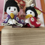 お内裏様とお雛様編みぐるみ（約7㎝〜9㎝）