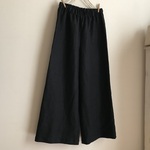 フレンチリネンブラッシュツイル黒で作ったワイドパンツ　L