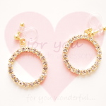 ”for you”  クリスタルフープ　ゆれる　樹脂ノンホールイヤリング 