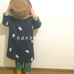 ▼四角プリントのプルオーバーワンピース▼110ｃｍ～120ｃｍ