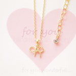 "for you"　ねじりリボン　ネックレス　