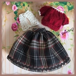 🤎３点セット♡半袖セーター&つけ襟&スカート