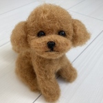 羊毛フェルト　犬　トイプードル　レッド　プードル