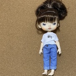 ロールアップデニム　アイスブルー　モンストドールサイズ