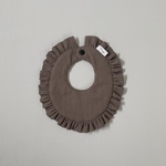 brown frill bib