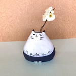猫　花瓶〈一輪挿し〉　no,410