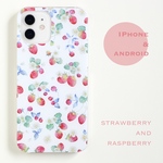 苺とラズベリー ハード スマホケース【全機種対応&送料無料】iPhone Android Xperia GALAXY AQUOS ARROWS