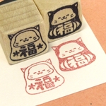 福ネコだるまセット・ゴム版はんこ