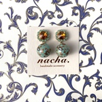 chinoiserie green turquoise pierce / earring