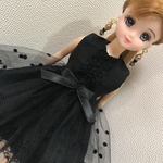 リカちゃん服　ドレス　ワンピース　ピアス付き