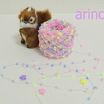 530★カラフルちびぽんぽん★素材糸10g☆手染め糸★変わり糸★オリジナル★ラッピング糸☆arinco