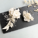 【natural white(LL)】ドライフラワー　ピアス・イヤリング　ブライダル ウェディング