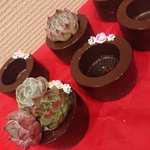 モルタルケーキ、チョコフォンダン