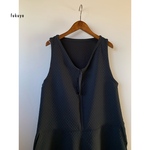 naご注文品　黒リネンのワイドサロペット