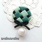 ぷちっと刺繍ブローチ(グリーン)