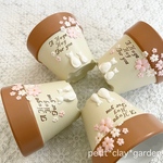 桜を眺めるにゃんこ鉢 ココア