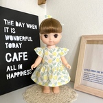 黄色いお花のワンピース&ヘアアクセセット ＊メルちゃん ソランちゃんの服＊