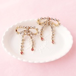 特集掲載❤︎ダイヤレーンリボンのピアス/イヤリング(ピンク)
