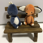 ＜yukie-p様専用＞ハンドメイドのキツネさんとかいじゅうさん(ネイビー)