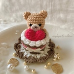 ♡ガトーショコラ♡ちいさなあみぐるみ＊くまちゃんinカップケーキ＊スイーツ＊