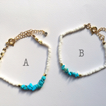 〈 sale 〉turquoise × shell bracelet