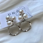 3cotton perl×ヘキサゴンsilver ringピアス・イヤリング