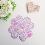 リバティと6重ガーゼのよつばハンカチ*Betsyネオンパープル×オフホワイト◇1枚