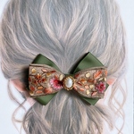 【ラス1✨️再再販】刺繍リボン✲*ﾟバレッタ・ヘアクリップ・キークリップ
