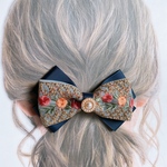 【再再販】刺繍リボン✲*ﾟバレッタ・ヘアクリップ・キークリップ