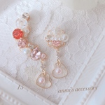 【15】可愛く チェリー♡ラズベリー SWAROVSKI♪ピアス＊イヤーカフ