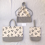さくらんぼ柄バッグ　3点セット　MONO×GRY