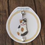 三毛猫ちゃんの刺繍チャーム/キーホルダー