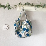 ラウンドトートバッグ(チューリップ青