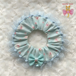 lovely 🎀 Cat frills ୨୧﻿ (お花柄×アクアブルー)
