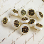 ■1セット限り■10個入■13mm■ビンテージボタン (花飾り)　［0564］日本製