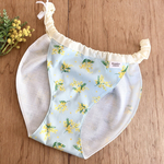【F38】韓国🇰🇷オーガニックコットンのふんぱん　フンティ　S,M,Lサイズ　ミモザ🌼柄ミント　mimosa  温活　妊活　産後　冷えとり　マタニティ