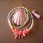 海のネックレス★ピンク