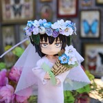 小人の花冠（白スミレの花嫁）オビツ11サイズ　布花